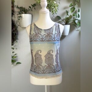 Uncivilized Sheer Paisley Print Tank Top – Size S